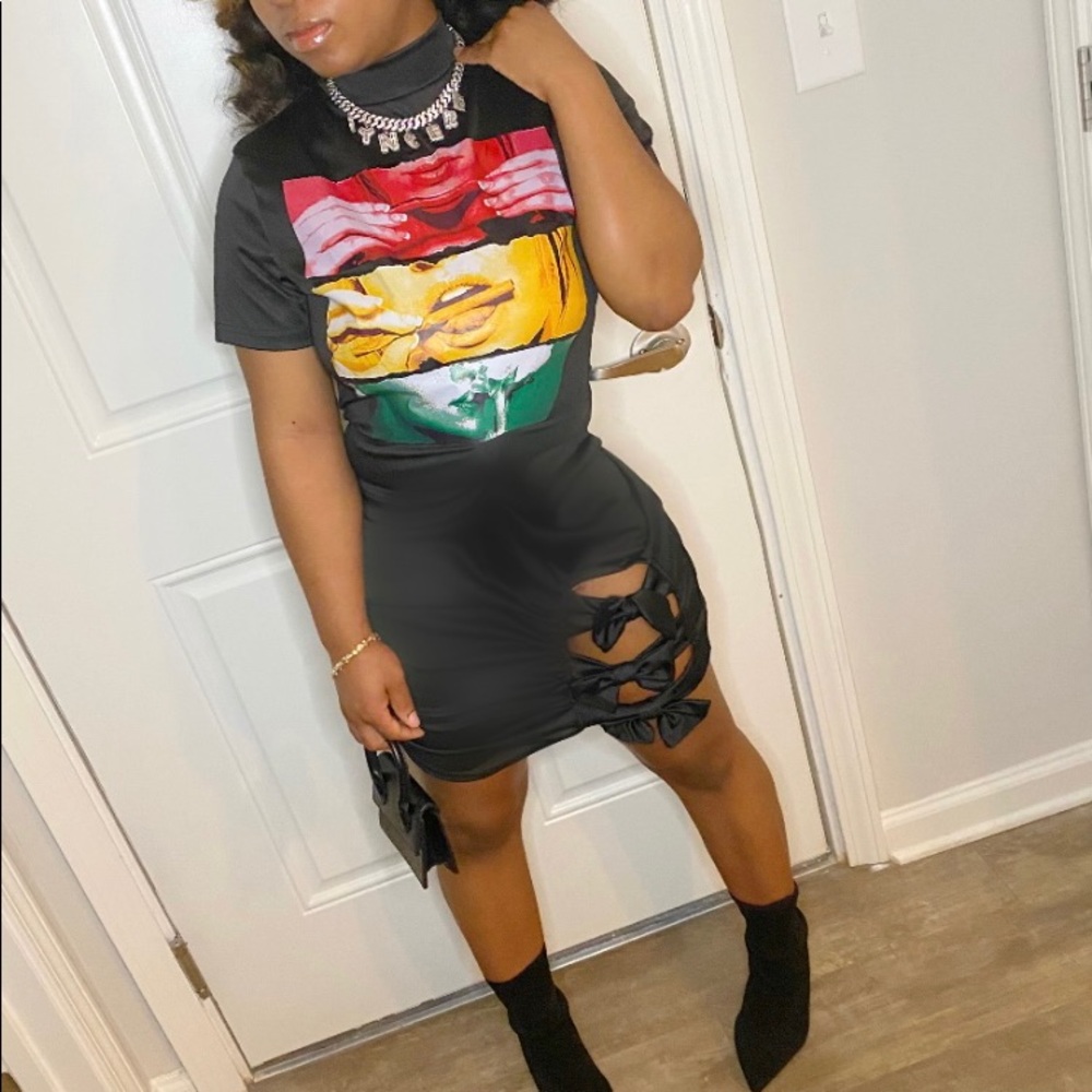 Roll up bodycon dress